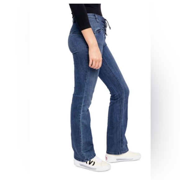 Free People We The Free Jeans NWT HP Jean.Eva Lace-Up High Rise Boot Cut Size 31 - Picture 1 of 11